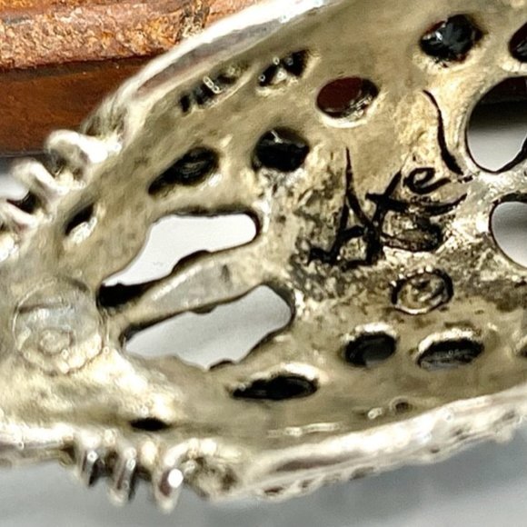 Axel R Stocks Skull Ring, USA Size 10, Solid Silver. Axelizations Signed - Picture 8 of 9